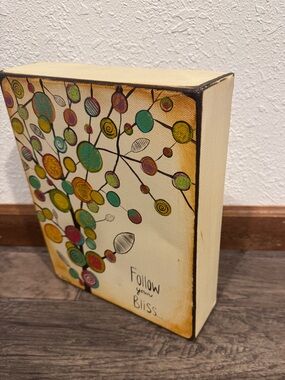 Follow Your Bliss Colorful Tree Wall Art -Local Artist Sz 8x10